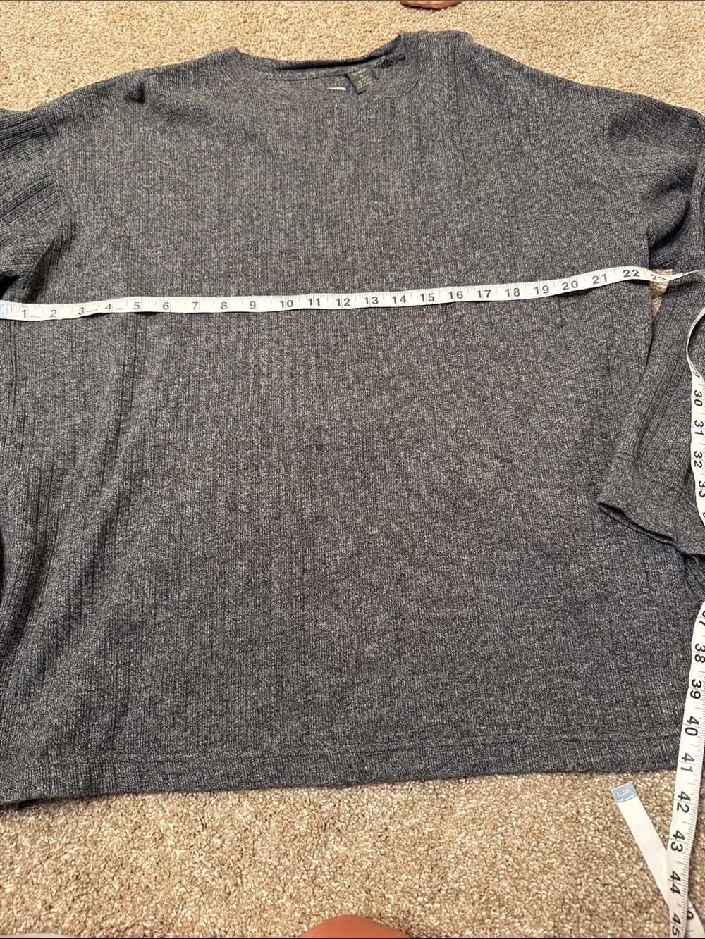 Naturalife Crewneck Sweater - Gray breathable knit textured SZ XL